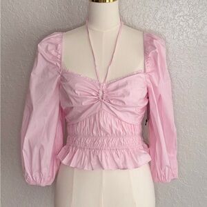 Bailey 44 Light Pink Ruched Blouse